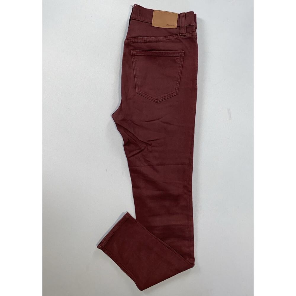 Madewell 9" High Riser Skinny Skinny Sateen Jeans. Burgundy, Women's 25. GUC!!